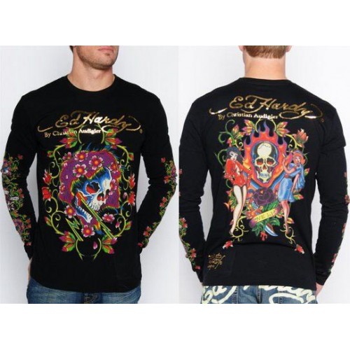 Men's Ed Hardy Long T Shirts UK Factory Outlet
