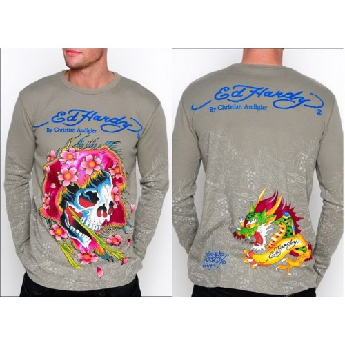 Men's Ed Hardy Long T Shirts luxuriant in design