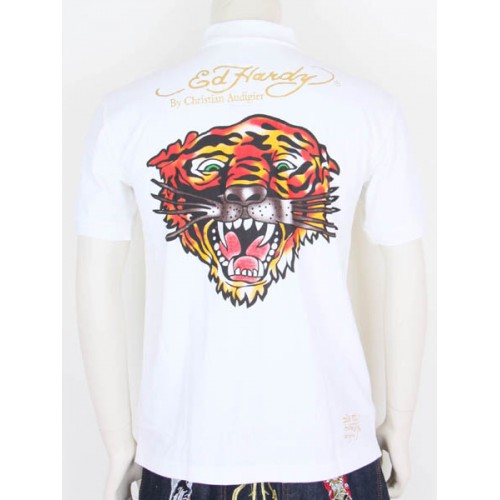 Mens Ed Hardy Short Sleeve T-shirt TIGER white online Store