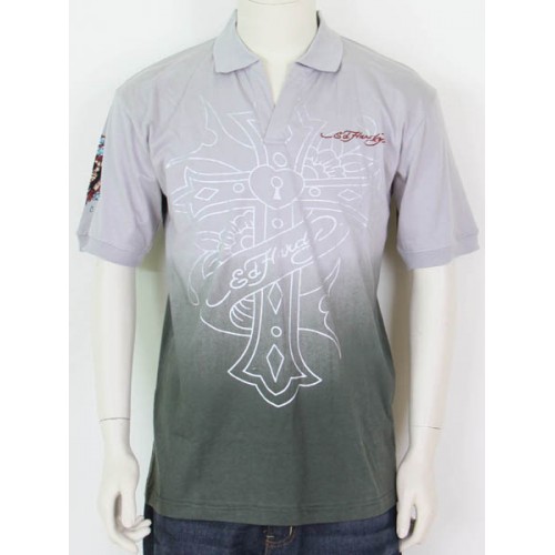 Mens Ed Hardy Short Sleeve T-shirt CROSS Grey outlet Exclusive
