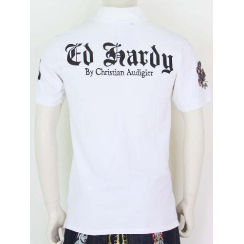 Mens Ed Hardy Short Sleeve T-shirt EAGLE white cheap Factory Outlet